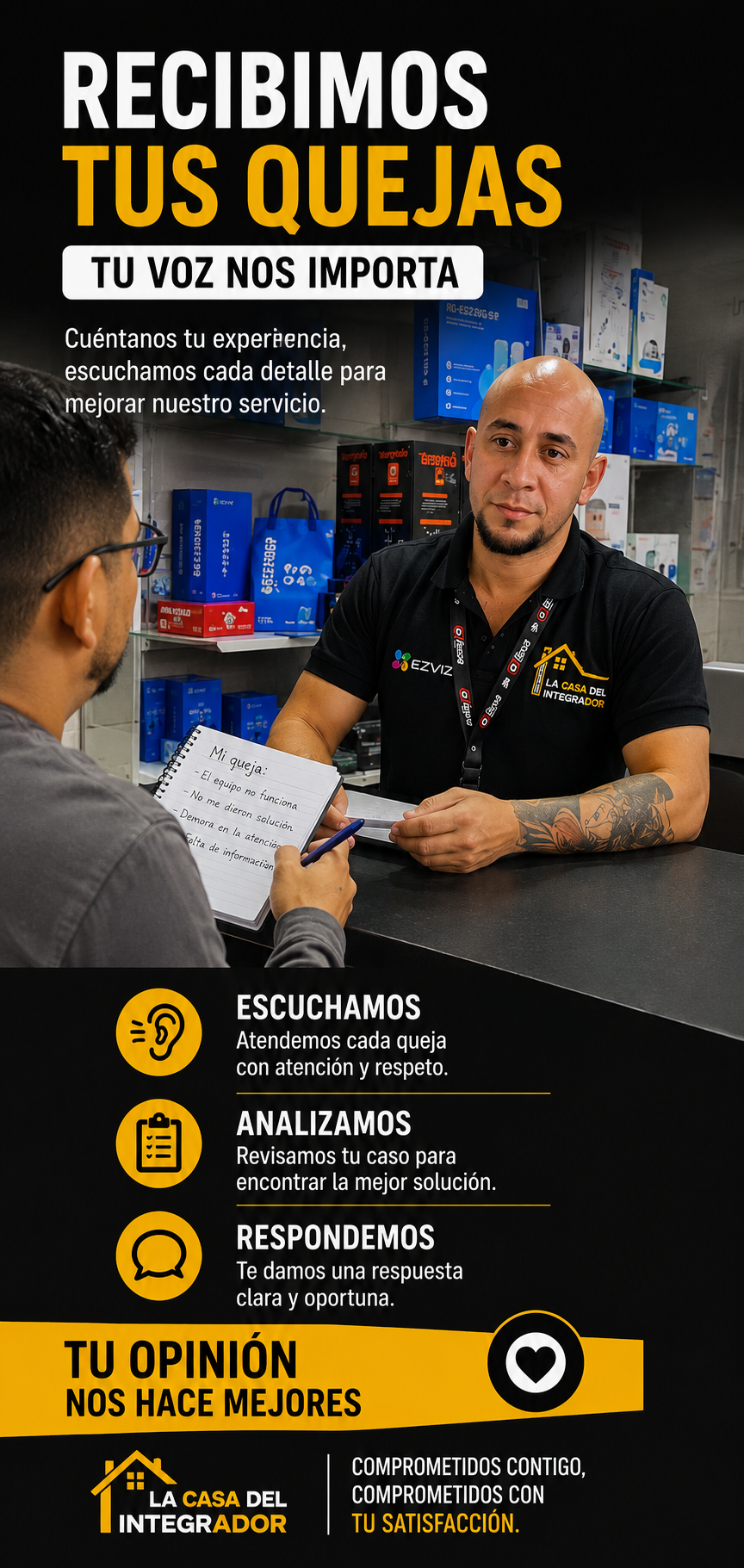 Recibimos tus quejas — Tu voz nos importa